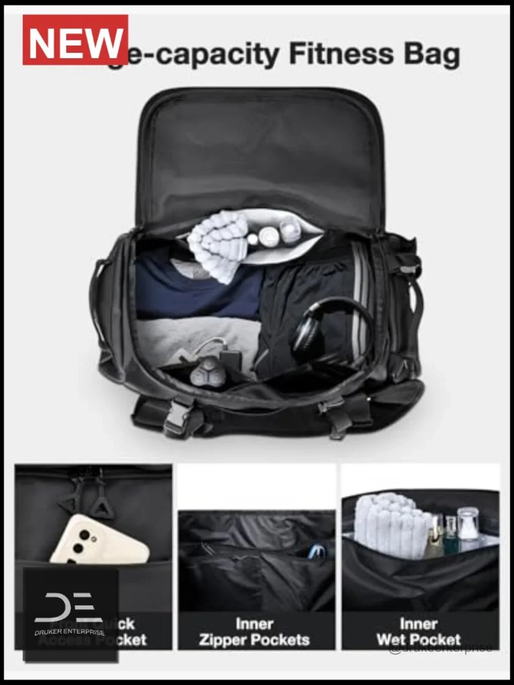 Convertible 3-in-1 Gym Backpack Duffel with Shoe Compartment, Water-Resistant,